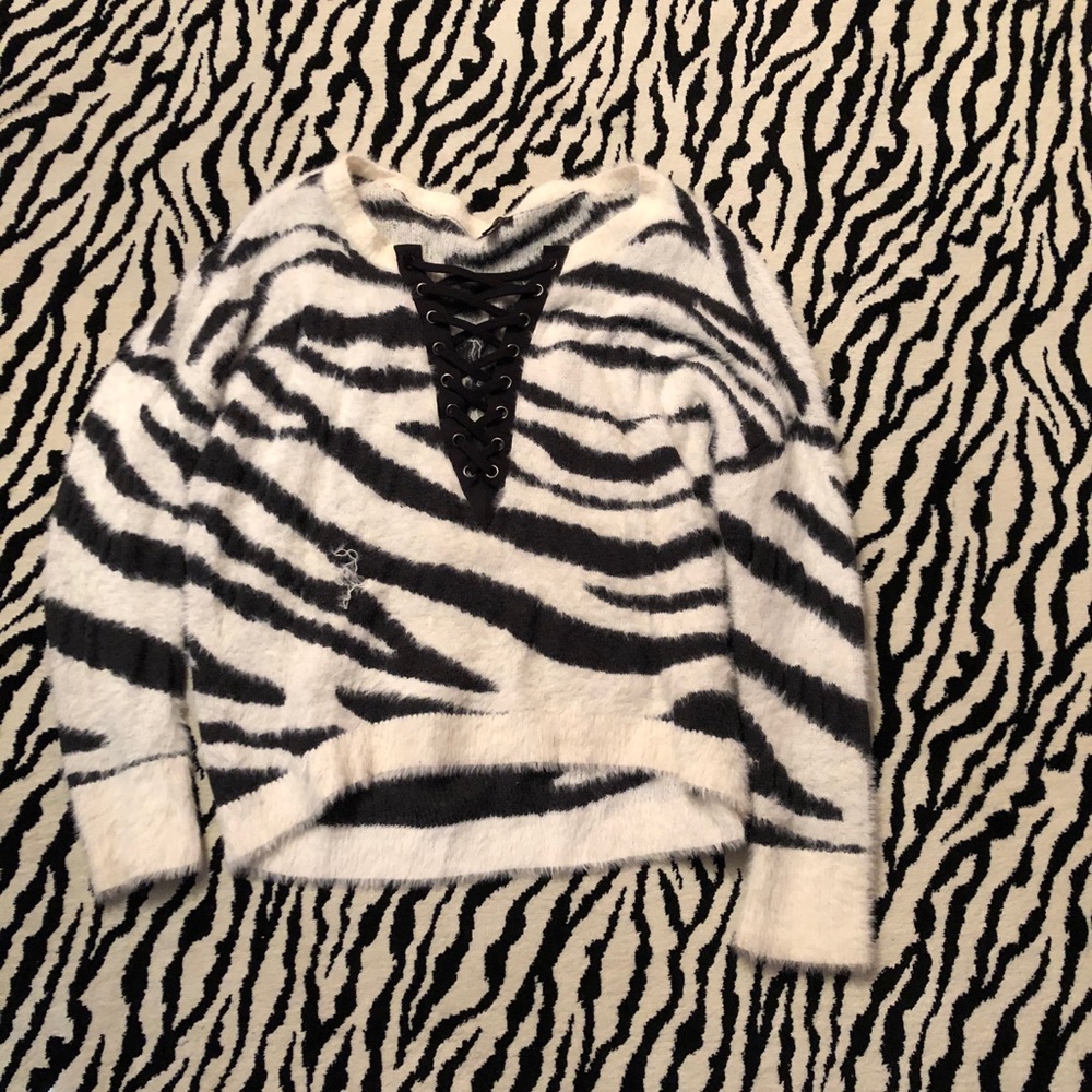 Express Zebra Sweater